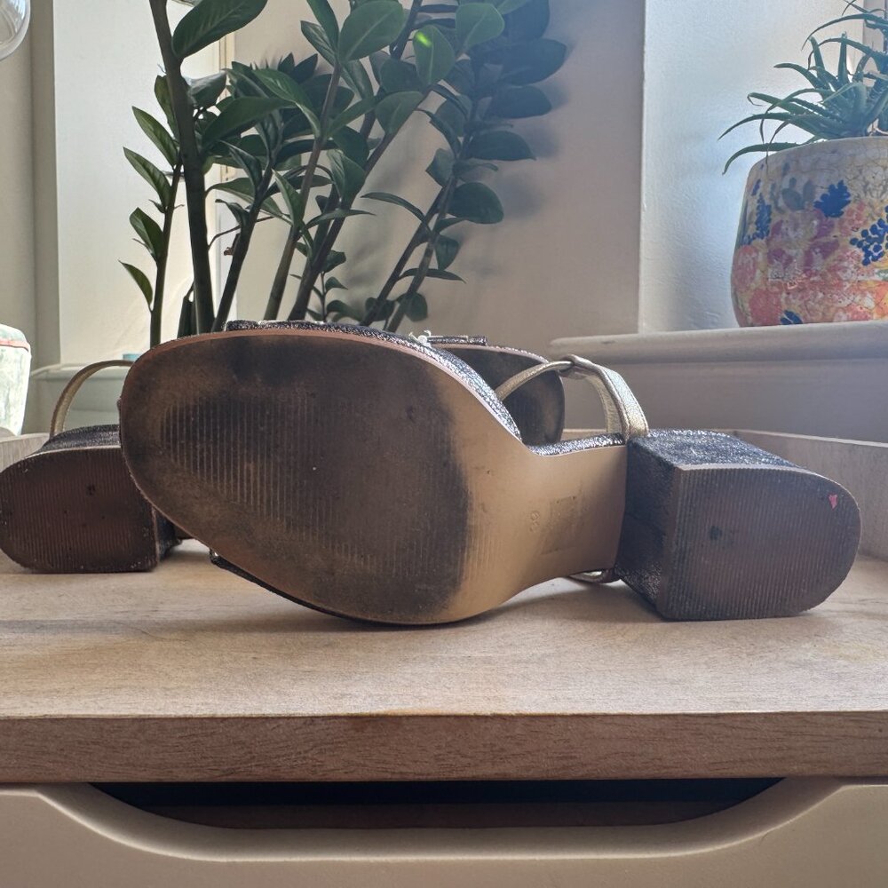 Pearl And Stud Block Heel Sparkly Star Sandals Si… - image 5